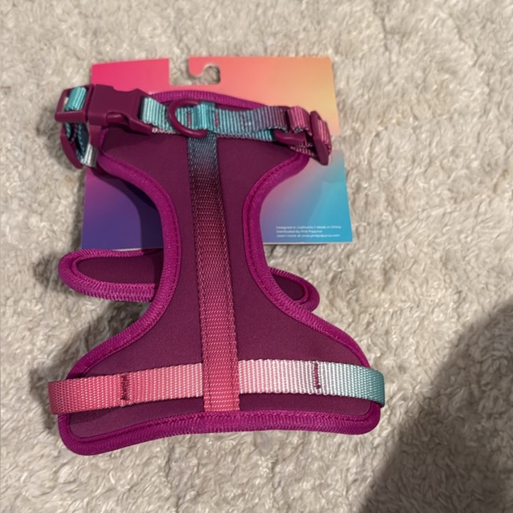 Vibrant Pink and Blue Dog Harness